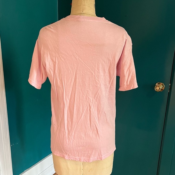 Baby pastel pink unisex sequin embroidered tshirt by Discount Universe - Picture 3 of 6